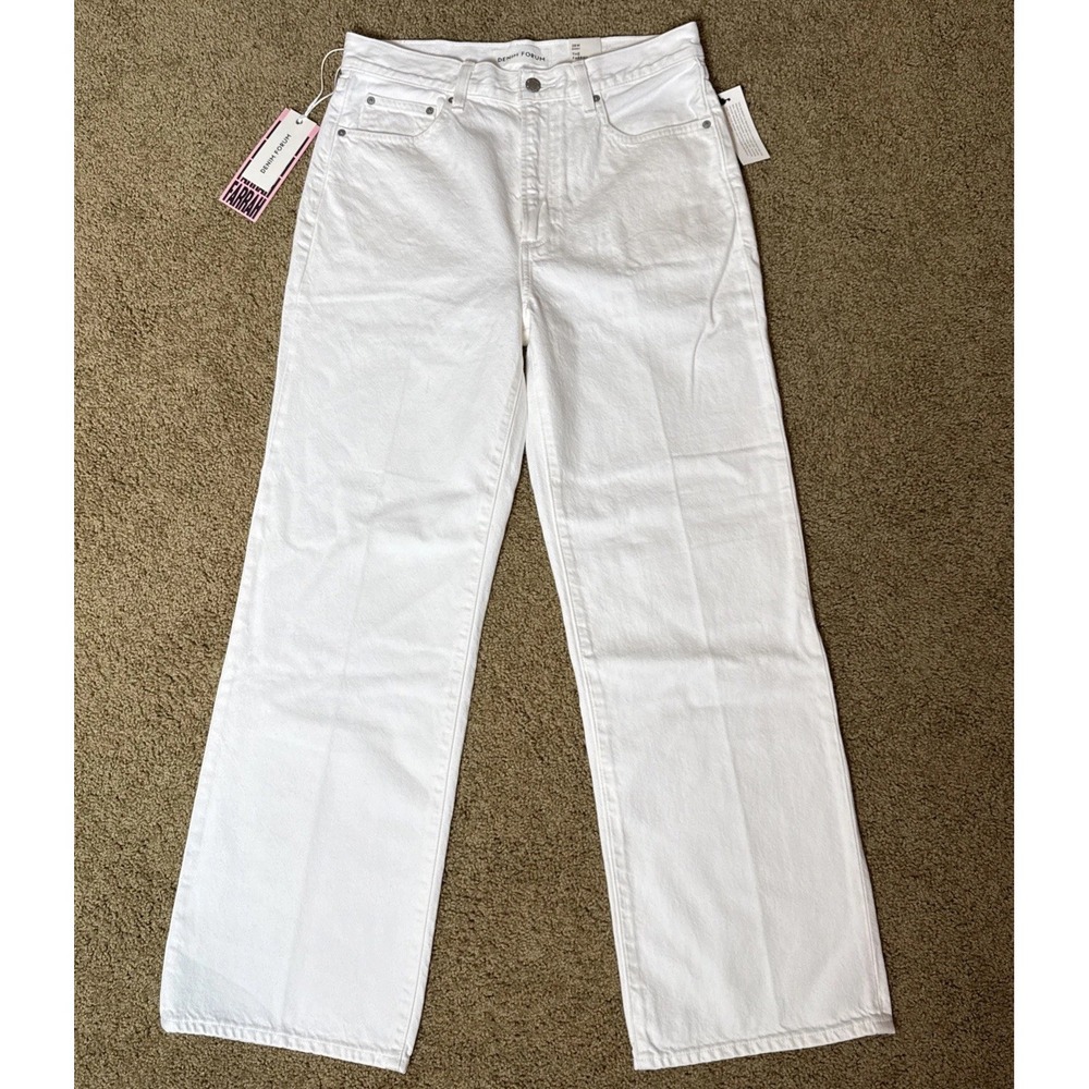 Aritzia Denim Forum The Farrah Hi-Rise Wide Jean White Women's Size 28S NWT $110